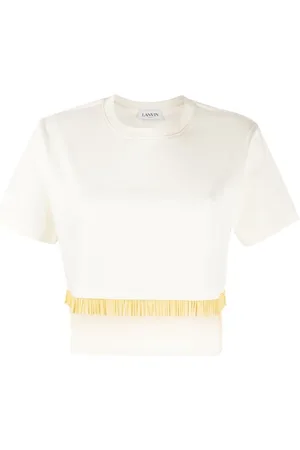 Lanvin T-Shirts, female, , Size: S Fringed Cropped T-Shirt