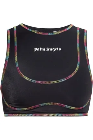 Palm Angels Sleeveless Tops, female, , Size: M Crop Top with Sequins