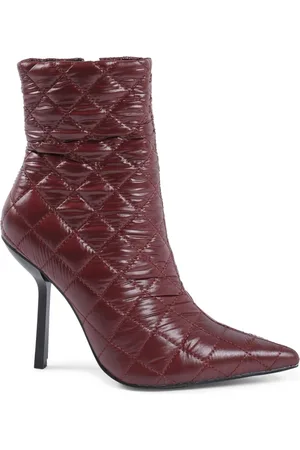 19V69 Italia Heeled Boots, female, , Size: 10 US Bordeaux Fabric Ankle Boot with 10cm Heel