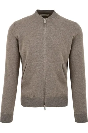 FILIPPO DE LAURENTIIS Zip-throughs, male, , Size: 2XL Dove Grey Sweaters for Men
