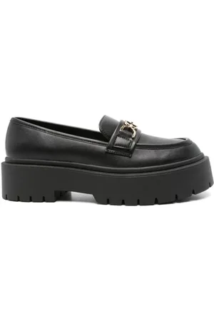 Twin-Set Loafers, female, , Size: 8 US Leather Logo-Buckle Sandals