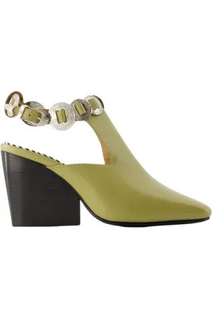 TOGA PULLA Pumps, female, , Size: 5 US Khaki Leather Sandals with Triple Straps