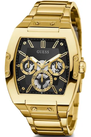 Guess Watches, male, , Size: ONE SIZE Elegant Black Dial Stainless Steel Watch