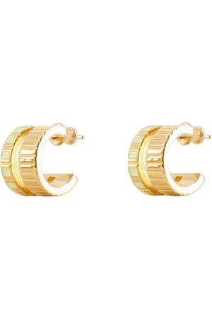 IVI Earrings, female, , Size: ONE SIZE Gold Eggshell Slot Earring