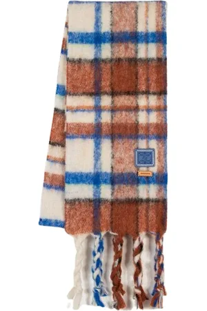 Ader Error Winter Scarves, male, , Size: ONE SIZE Ivory Wool Check Scarf