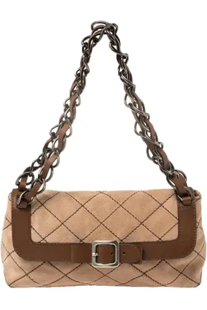 Moschino Pre-owned Shoulder Bags, female, , Size: ONE SIZE Pre-owned Suede handbags