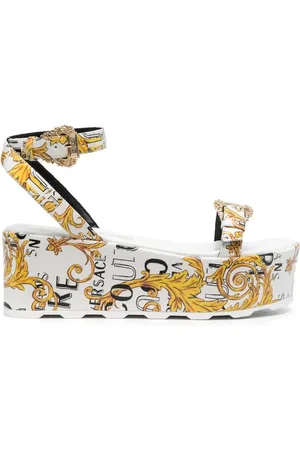 VERSACE Flat Sandals, female, , Size: 6 US Multicolour Sandals Ss23
