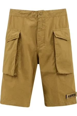 Aspesi Casual Shorts, male, , Size: L Linen Bermuda Shorts with Cargo Pockets
