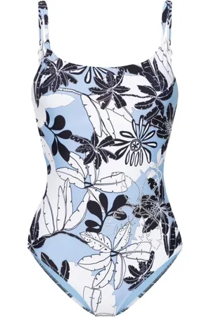 Twin-Set One-piece, female, , Size: XL Clear Blue Floral Swimsuit