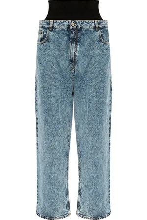 Alaïa Straight Jeans, female, , Size: M Cotton Blend Straight Leg Jeans