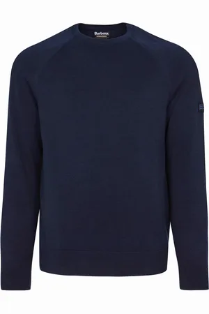 Barbour Sweatshirts, male, , Size: XL Cotton Crew Neck Sweater in International Navy