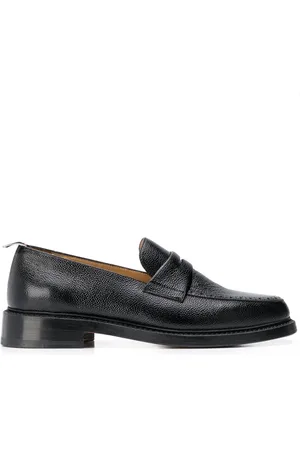 Thom Browne Loafers, male, , Size: 7 1/2 US Penny Loafers with Brogue Detailing