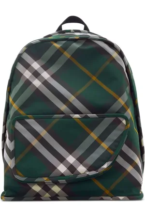 Burberry Backpacks, male, , Size: ONE SIZE Green Ivy Checkered Backpack