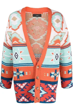 Alanui Cardigans, male, , Size: L Red Desert Road Jacquard Cardigan