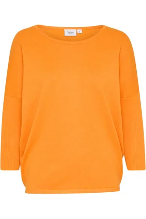 Saint Tropez Round-neck Knitwear, female, , Size: XS Apricot Melange R-Neck Pullover Sweater