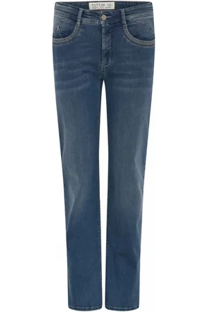 C.ro Straight Jeans, female, , Size: S Embroidered Straight Leg Jeans