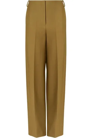 Tory Burch Straight Trousers, female, , Size: XS Green Classic Trousers with Zip Closure
