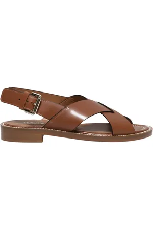 Guglielmo Rotta Flat Sandals, female, , Size: 10 US Elegant Crossed Leather Sandals