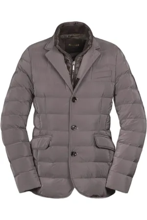 MOORER Down Jackets, male, , Size: 4XL Feather Padded Boudin-Quilted Jacket
