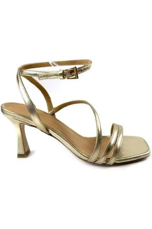 ROBERTO FESTA High Heel Sandals, female, , Size: 6 US Platinum Laminate Leather High Heel Sandals
