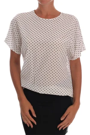 Dolce & Gabbana Blouses, female, , Size: XS Silk Polka Dot T-shirt Top