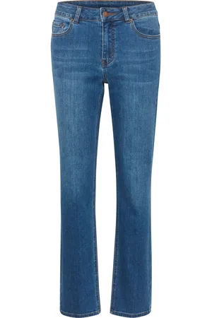 Kaffe Straight Jeans, female, , Size: L Smart Straight Leg Jeans with Mid-Rise Waist and Classic Pockets