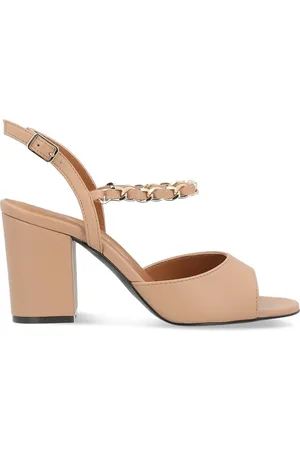 Via Roma High Heel Sandals, female, , Size: 9 US Gold Chain Leather Necklace