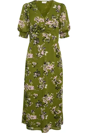 Kaffe Maxi Dresses, female, , Size: S Stencil Flower Print Dress