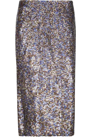 DRIES VAN NOTEN Midi Skirts, female, , Size: L Flared Sequin Long Skirt