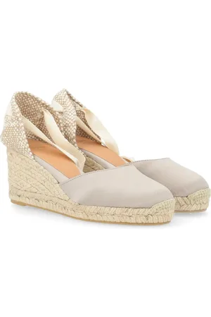Castaner Wedges, female, , Size: 6 US Tortora Satin Espadrilles
