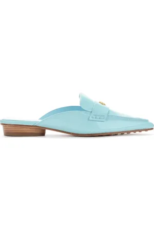 Tory Burch Mules, female, , Size: 8 US Patent Leather Slipper with Golden Logo