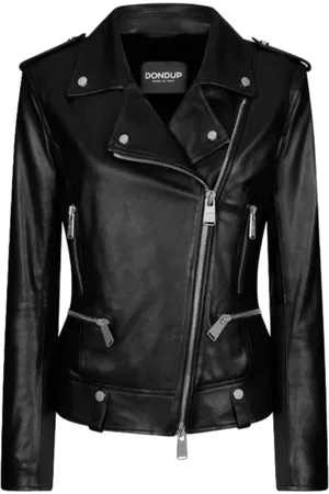 Dondup Leather Jackets, female, , Size: S Biker Jacket with Faux Fur