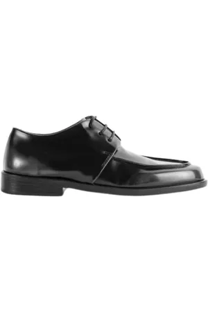 MARSÈLL Laced Shoes, female, , Size: 9 US Leather Derby with Worn Effect