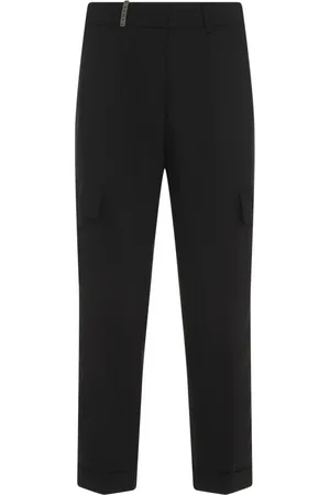 PESERICO SIGN Cropped Trousers, female, , Size: 2XS Cargo Pants 605 Nero