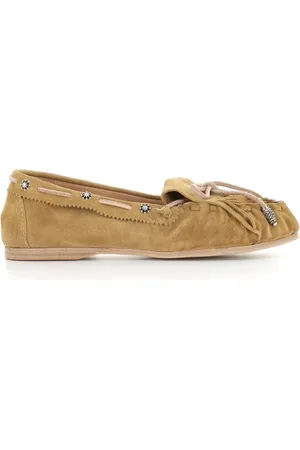 SARTORE Sailor Shoes, female, , Size: 8 1/2 US Fringed Moccasin Sandals
