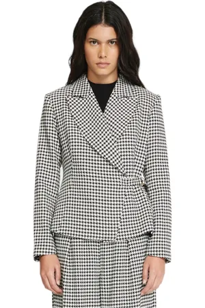 Silvian Heach Blazers, female, , Size: XS Houndstooth Reversible Jacket