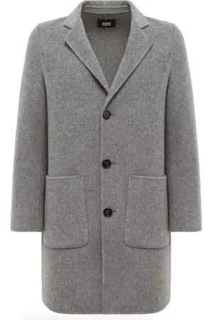 ALPHA STUDIO Single-Breasted Coats, male, , Size: XL Medium Grey Wool Coat with Buttons