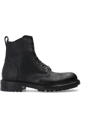 Dolce & Gabbana Lace-up Boots, male, , Size: 7 US Leather Ankle Boots for Men