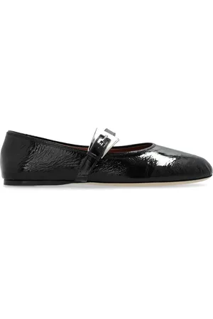 PARIS TEXAS Ballerinas, female, , Size: 7 1/2 US Leather Flat Shoes with Buckle