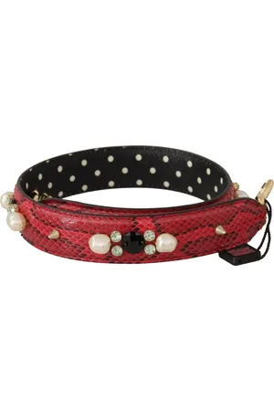 Dolce & Gabbana Bag Accessories, female, , Size: ONE SIZE Elegant Red Python Leather Shoulder Strap