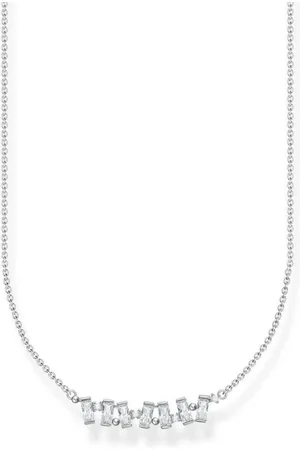 Thomas Sabo Necklaces, female, , Size: ONE SIZE Baguette Princess Silver Necklace with White Zirconia