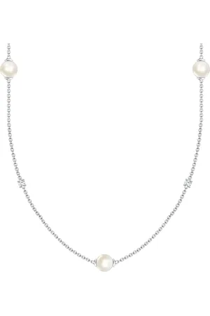 Thomas Sabo Necklaces, female, , Size: ONE SIZE Necklace Pearls with White Stones Silver 925 Sterling Silver Freshwater Pearl Cubic Zirconia