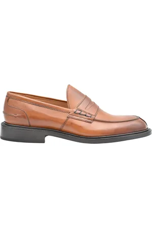 TRICKERS Loafers, male, , Size: 10 US Leather Moccasin Shoes in Beechnut