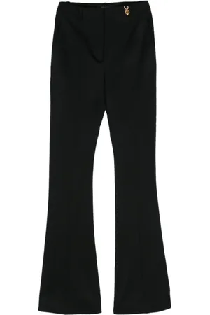 VERSACE Wide Trousers, female, , Size: M Wool Flared Trousers