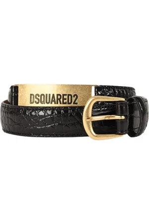 Dsquared2 Belts, male, , Size: 85 CM Crocodile-Effect Leather Belt