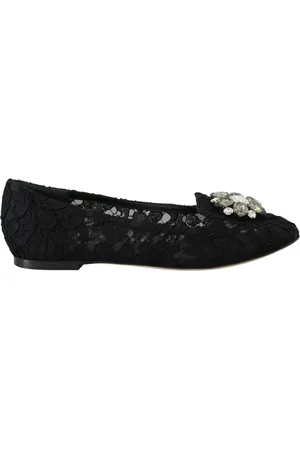Dolce & Gabbana Ballerinas, female, , Size: 5 US Elegant flat Vally shoes with floral lace