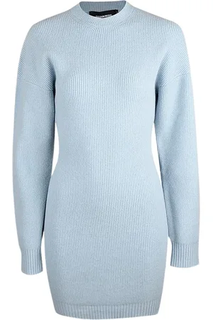 Dsquared2 Round-neck Knitwear, female, , Size: XS Sky Fitted Long Sleeve Dress