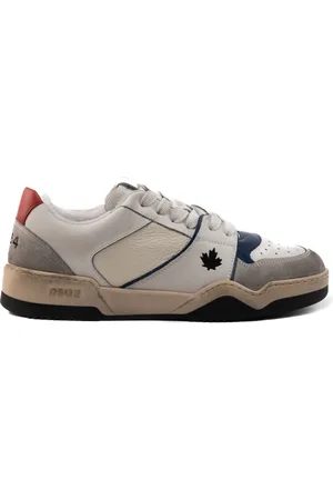 Dsquared2 Sneakers, male, , Size: 11 US Leather Leaf Embroidered Sneakers