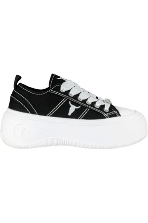 Windsor Sneakers, female, , Size: 6 US Black Canvas Platform Sneakers Intentions
