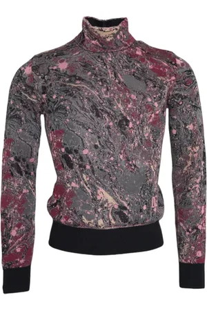 Dolce & Gabbana Long Sleeve Tops, male, , Size: S Graphic Turtleneck Sweater Men